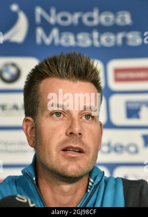 MALMO 20150603 Henrik Stenson de Suède est vu lors d'une conférence de presse avant le tournoi de golf Nordea Masters à Malmo, Suède, le 3 juin 2015. Foto: Anders Wiklund / TT / Kod 10040 Banque D'Images