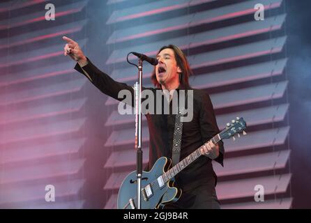 KALMAR 20150718 per Gessle du duo suédois Roxette se produit à Fredriksskans à Kalmar ce samedi soir. C'est le premier spectacle des groupes en Suède depuis plusieurs années. Foto: Sven Lindwall / EXP / TT / Kod: 7117 ** OUT AFTONBLADET ** Banque D'Images