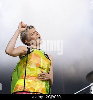 STOCKHOLM 2015-08-28 Robyn vit au festival Popaganda à Stockholm, Suède, le 28 août 2015. Photo: Maja Suslin / TT / Kod 10300 Banque D'Images