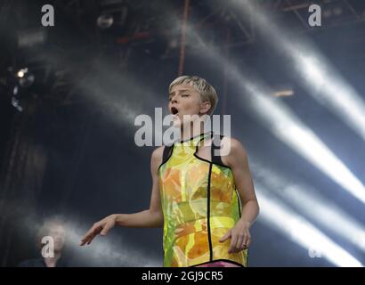 STOCKHOLM 2015-08-28 Robyn vit au festival Popaganda à Stockholm, Suède, le 28 août 2015. Photo: Maja Suslin / TT / Kod 10300 Banque D'Images