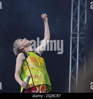 STOCKHOLM 2015-08-28 Robyn vit au festival Popaganda à Stockholm, Suède, le 28 août 2015. Photo: Maja Suslin / TT / Kod 10300 Banque D'Images