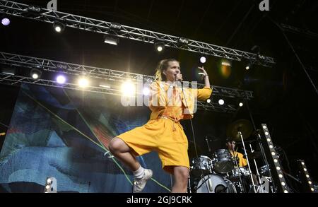 STOCKHOLM 2015-08-28 Tove Styrke en direct au festival Popaganda à Stockholm, Suède, le 28 août 2015. Photo: Maja Suslin / TT / Kod 10300 Banque D'Images