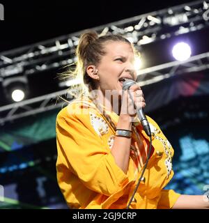 STOCKHOLM 2015-08-28 Tove Styrke en direct au festival Popaganda à Stockholm, Suède, le 28 août 2015. Photo: Maja Suslin / TT / Kod 10300 Banque D'Images