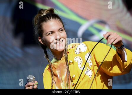 STOCKHOLM 2015-08-28 Tove Styrke en direct au festival Popaganda à Stockholm, Suède, le 28 août 2015. Photo: Maja Suslin / TT / Kod 10300 Banque D'Images