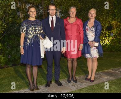 BOGOTA 20151022 le prince suédois Daniel et la princesse Victoria rendent visite au président de Colombias Juan Manuel Santos et à sa femme Maria Clemencia Rodriguez au palais des présidents de Bogota le jeudi 22 octobre 2015. Foto Jonas Ekstromer / TT Kod 10030 Banque D'Images