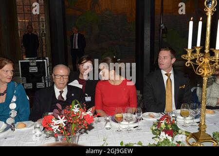 STOCKHOLM 2015-11-05 la princesse Victoria s'entretient avec le président de la Tunisie, Beji CaÃ¯d Essebs, lors d'un déjeuner à l'hôtel de ville de Stockholm, Suède, le 5 novembre 2015. Le Président tunisien est en visite d'État en Suède. Foto: Maja Suslin / TT Kod 10300 Banque D'Images