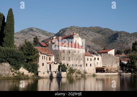 Maisons anciennes à Trebišnjica à Trebinje (Republika Srpska, Bosnie-Herzégovine) Banque D'Images