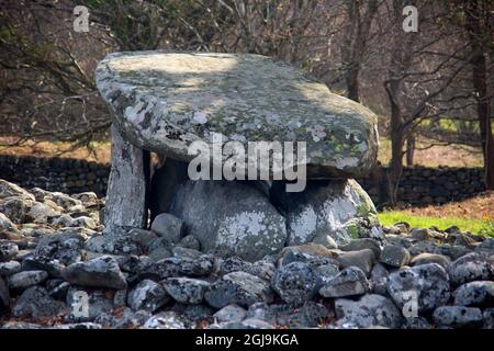 Grande-Bretagne, pays de Galles. Dyffryn.fwy Cromlech. Banque D'Images