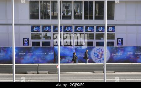 STOCKHOLM 2016-05-02 Eurovision Euro Club est vu près du Palais Royal à Stockholm, Suède, le 2 mai 2016, Stockholm passe un remake avant la finale du Concours Eurovision Song à Stockholm, semaine 19, Foto: Anders Wiklund / TT / Kod 10040 Banque D'Images