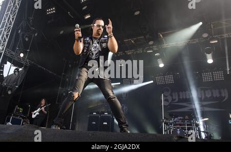 NORJE 2016-06-11 le groupe de Metal Progressif américain Symphony X se produit au festival de musique de Sweden Rock à Norje, en Suède, le 11 juin 2016. Foto: Erik Nylander / TT / Kod 11540 Banque D'Images