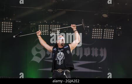 NORJE 2016-06-11 le groupe de Metal Progressif américain Symphony X se produit au festival de musique de Sweden Rock à Norje, en Suède, le 11 juin 2016. Foto: Erik Nylander / TT / Kod 11540 Banque D'Images