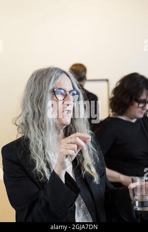 STOCKHOLM 2016-09-23 l'artiste américain Patti Smith ouvre son exposition de photos 'dix-huit stationss' au centre culturel de Stockholm le vendredi 23 septembre 2016. Foto: Christine Olsson / TT / Kod 10430 Banque D'Images