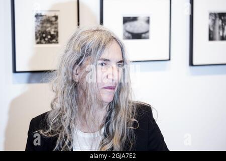 STOCKHOLM 2016-09-23 l'artiste américain Patti Smith ouvre son exposition de photos 'dix-huit stationss' au centre culturel de Stockholm le vendredi 23 septembre 2016. Foto: Christine Olsson / TT / Kod 10430 Banque D'Images