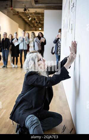 STOCKHOLM 2016-09-23 l'artiste américain Patti Smith ouvre son exposition de photos 'dix-huit stationss' au centre culturel de Stockholm le vendredi 23 septembre 2016. Foto: Christine Olsson / TT / Kod 10430 Banque D'Images