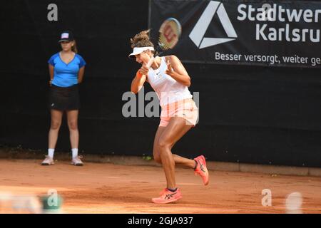 Mayar Sherif remporte un match contre Katarzyna Kawa Liqui Moly Open WTA tennis Turnier Karlsruhe TC Rüppurr 9.septembre 2021 Banque D'Images