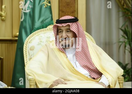 RIYAD 20161023 Salman bin Abdulaziz Al Saud, roi d'Arabie Saoudite, est vu à Riyad, Arabie Saoudite, le 23 octobre 2016. Foto: Henrik Montgomery / TT / Kod 10060 Banque D'Images