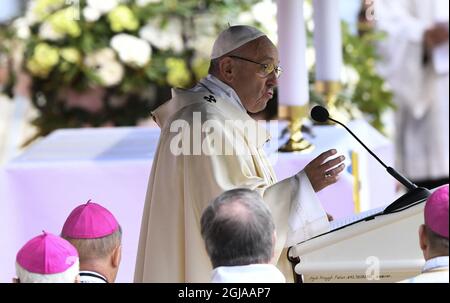 LUND 20161031 Pape François pendant la messe catholique dans l'arène Swedbank à Malmo, Suède, 1er novembre 2016. Le Pape est en visite en Suède à l'occasion de l'anniversaire de l'église luthérienne. Foto: Jonas Ekstromer / TT Kod 10030 Banque D'Images