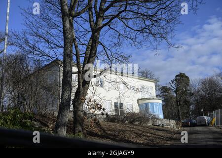 STOCKHOLM 20170217 l'ancienne demeure du prince suédois Bertil, oncle du roi Carl XVI Gustaf, et de sa femme la princesse Lilian, ont appelé la Villa Solbacken, dans la région de Djurgarden à Stockholm, en Suède. Le prince Carl Philip et la princesse Sofia devraient déménager ici après d'importantes rénovations. Photo: Noella Johansson / TT code 11640 Banque D'Images