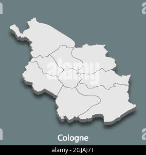 la carte isométrique 3d de Cologne est une ville d'Allemagne, illustration vectorielle Illustration de Vecteur