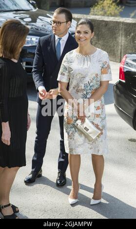 STOCKHOLM 20170518 la princesse de la Couronne Victoria et le prince Daniel à la cérémonie de remise des prix Crafoord en recherche sur la polyarthrite à l'Académie royale des sciences de Suède, le 18 mai 2017 à Stockholm, en Suède. Photo: Claudio Bresciani / TT / code 10090 Banque D'Images