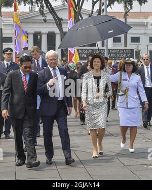 JAKARTA 20170522 le roi Carl Gustaf et la reine Silvia ont visité la vieille ville de Kota Tua à Jakarta, en Indonésie. Les Royals suédois font une longue visite d'État de trois jours en Indonésie. Foto: Jonas Ekstromer / TT / Kod 10030 indovisit2017 Banque D'Images