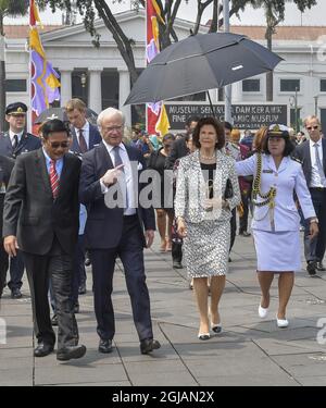 JAKARTA 20170522 le roi Carl Gustaf et la reine Silvia ont visité la vieille ville de Kota Tua à Jakarta, en Indonésie. Les Royals suédois font une longue visite d'État de trois jours en Indonésie. Foto: Jonas Ekstromer / TT / Kod 10030 indovisit2017 Banque D'Images