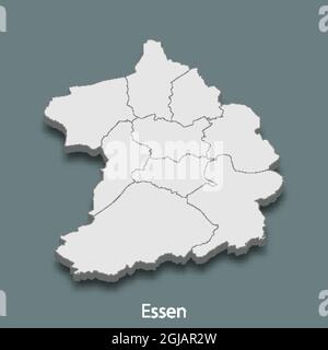 la carte isométrique 3d d'Essen est une ville d'Allemagne, illustration vectorielle Illustration de Vecteur