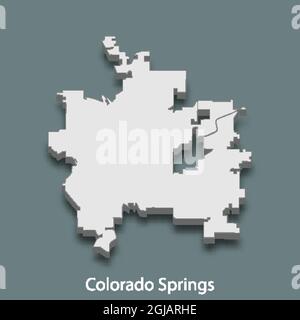 La carte isométrique 3d de Colorado Springs est une ville des États-Unis, illustration vectorielle Illustration de Vecteur