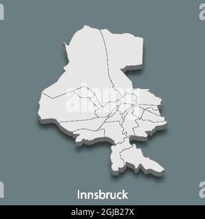 La carte isométrique 3d d'Innsbruck est une ville d'Autriche, illustration vectorielle Illustration de Vecteur