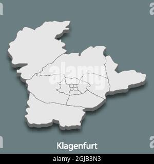 Carte isométrique 3d de Klagenfurt est une ville d'Autriche, illustration vectorielle Illustration de Vecteur