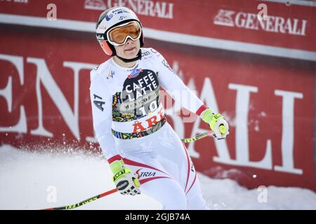 Nicole Schmidhofer, d'Autriche, réagit après sa course à la finale de la coupe du monde de FIS Downhill à are, Suède, le 14 mars 2018. Photo: Anders Wiklund / TT 10040 Banque D'Images