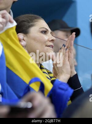 PYEONGCHANG 2018-03-15 la princesse Victoria de la Couronne est vue lors de l'événement paralympique de curling à Pyeongchang, en Corée du Sud. Foto: Jessica Gow / TT / Kod 10070 Banque D'Images