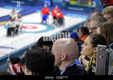 PYEONGCHANG 2018-03-15 la princesse Victoria de la Couronne est vue lors de l'événement paralympique de curling à Pyeongchang, en Corée du Sud. Foto: Jessica Gow / TT / Kod 10070 Banque D'Images