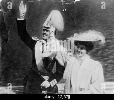 Le Prince Gustav Adolf avec la princesse Margareta. Foto : code TT 20360. Â©SCANPIX SUÈDE, 1905. Banque D'Images