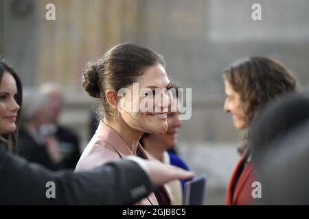 STOCKHOLM 2018-04-11 Princesse Victoria de la Couronne lors du Forum mondial de l'enfant au Palais Royal de Stockholm, Suède, mercredi. . Photo Janerik Henriksson / TT Kod 10010 Banque D'Images