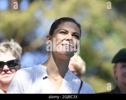 ULVO 20180525 Crown Princess Victoria est vu vendredi à Smaland, en Suède. La Princesse de la Couronne est dans le comté de Smaland, en Suède, pour une 'promenade de province'. Photo Pontus Lundahl / TT Kod 10050 Banque D'Images