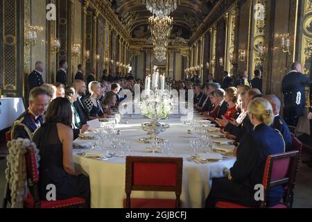 STOCKHOLM 20180531 le 31 mai 2018, la famille royale suédoise donne un dîner officiel au Palais royal de Stockholm, en Suède. Photo: Jessica Gow / TT / Kod 10070 Banque D'Images