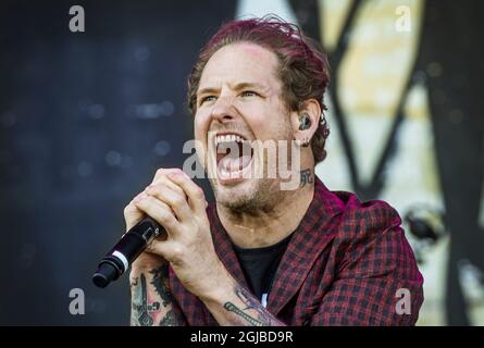 SOLVESBORG 20180608 le groupe américain Stone Sour se produit lors du Festival du Rocher de Suède à Norje, à l'extérieur de Solvesborg, dans le sud de la Suède, le 08 juin 2018. Photo: Claudio Bresciani / TT / code 10090 Banque D'Images