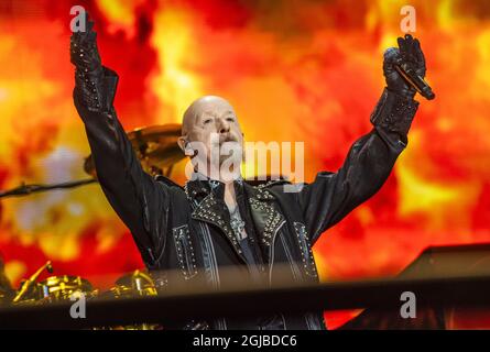 SOLVESBORG 20180609 le groupe britannique de métaux lourds Judas Priest se produit lors du Festival du Rocher de Suède à Norje, à l'extérieur de Solvesborg, dans le sud de la Suède, le 09 juin 2018. Photo: Claudio Bresciani / TT / code 10090 Banque D'Images