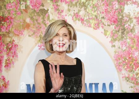 STOCKHOLM 20180711 Christine Baranski à la première de gala de 'mamma Mia! Nous y retournons », à Stockholm, en Suède, le 11 juillet 2018. Photo: Christine Olsson / TT code 10430 Banque D'Images