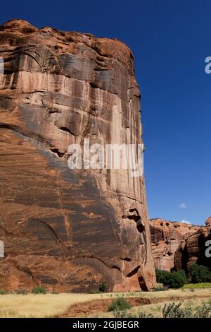Parc national du Canyon de Chelly, Chinle, Arizona. Nation Navajo. Falaise de roche. Banque D'Images