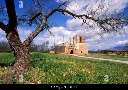 L'église de la mission San Jose de Tumacacori, Parc national historique de Tumacacori, Arizona, Etats-Unis. Banque D'Images