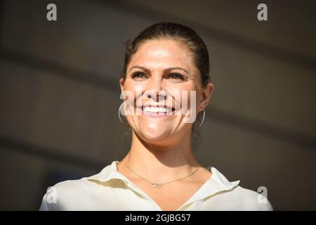 STOCKHOLM 20180823 Couronne suédoise Princesse Victoria lors de l'inauguration du Festival Bergman au Théâtre royal dramatique, théâtre national Swedens, à Stockholm, le 23 août 2018. Photo: Hanna Franzén / TT / code11870 Banque D'Images