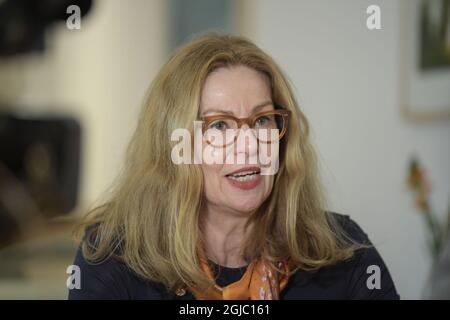 Birgitte Bonnesen, PDG de Swedbank, au cours de la présentation de l'enquête sur les banques alléguant un blanchiment d'argent lors d'un examen préliminaire à Stockholm, Suède, le 22 mars 2019. Foto: Janerik Henriksson / TT / Kod 10010 Banque D'Images