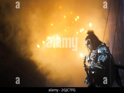 SOLVESBORG 20190607 le groupe de rock américain Kiss se produit lors du festival du rock suédois à Norge, près de Solvesborg, dans le sud de la Suède. Foto Hanna Franzén / TT Kod 11870 Banque D'Images