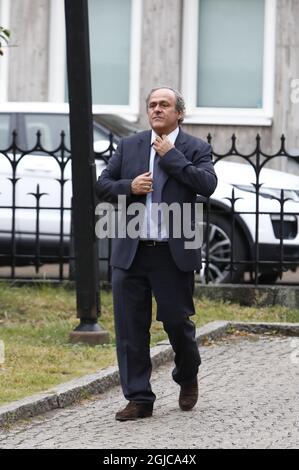 Michel Platini funéraire de l'ancien président de l'UEFA Lennart Johansson à l'église Katarina, Stockholm, Suède 2019-06-26 (c) Patrik Osterberg / TT Banque D'Images