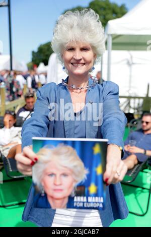 Anna Maria Corazza Bildt, bokrelease för hennes bok 'Anna Maria för Europa' sous Almedalsveckan i Visby 2019-07-01 (c) Karina Ljungdahl / TT / Kod 2548 Banque D'Images