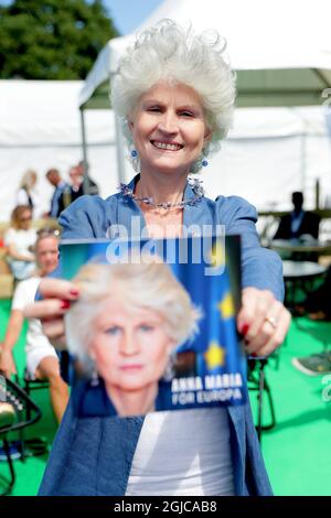 Anna Maria Corazza Bildt, bokrelease för hennes bok 'Anna Maria för Europa' sous Almedalsveckan i Visby 2019-07-01 (c) Karina Ljungdahl / TT / Kod 2548 Banque D'Images