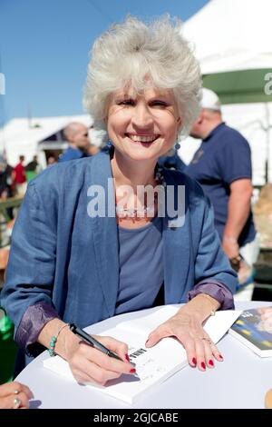 Anna Maria Corazza Bildt, bokrelease för hennes bok 'Anna Maria för Europa' sous Almedalsveckan i Visby 2019-07-01 (c) Karina Ljungdahl / TT / Kod 2548 Banque D'Images