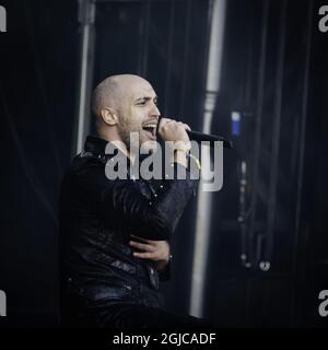 Beast in Black, Yannis Papadopoulos, en direct sur scène au Festival du rock de Suède 2019-06-08. (c) Helena Larsson / TT / Kod 2727 Banque D'Images